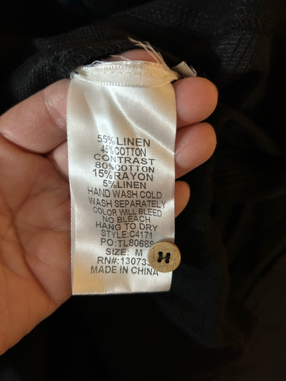 Umgee Black Long Sleeve Button Front Blouse - Picture 6 of 8